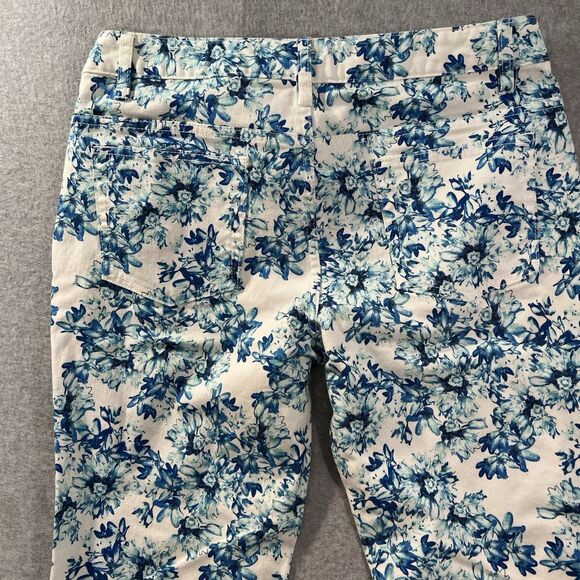 Garnet Hill Floral Jeans Blue White Size 10 (31x27) EUC coastal grandma - Picture 11 of 15